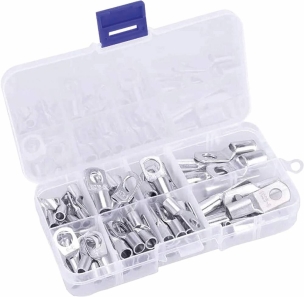 Cosse à oeil à souder et à sertir non isolées M6 à M8 - coffret de 60 pcs