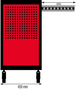 Servante d'atelier 7 tiroirs rouge/noir 675x450x980mm