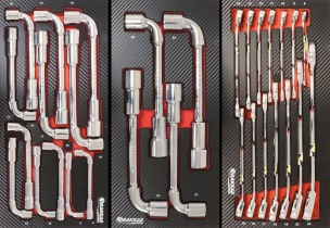 Servante d'atelier 7 tiroirs composée de 248 outils - modules finition carbone