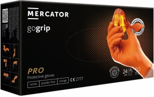 Gants jetables ambidextres nitrile 240mm 0,26mm orange S(7) - lot de 10 boîtes de 50 pcs