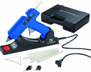 Pistolet à colle électrique sans fil rechargeable 25W avec 6 bâtons de colle - kit valisette