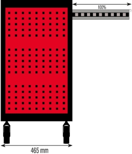 Servante d'atelier 7 tiroirs rouge/noir 725x465x930mm - palette de 4 pcs