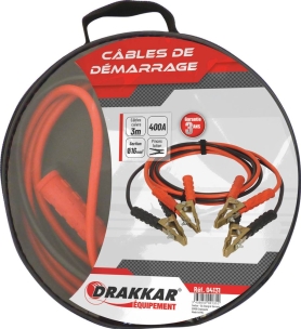 Câbles de démarrage en cuivre 16mm² 2x3m 400A pinces en laiton