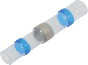Cosse jonction bout à bout isolée thermorétractable à souder bleue - lot de 10 pcs