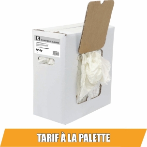 Chiffon blanc textile polycoton - carton distributeur de 10kg