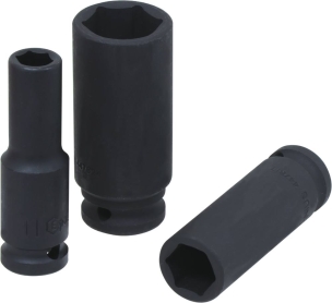 Douilles à chocs 1/2" longues de 11 à 24mm - coffret métallique de 10 pcs