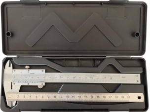 Pied à coulisse 150mm 1/20 avec jauge de profondeur et réglet- coffret