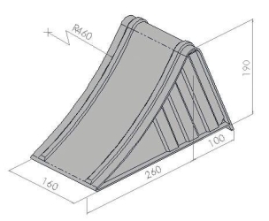 Cale pour poids lourds acier 160mm 5000kg