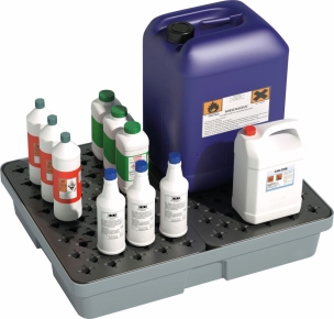 Bac de rétention 60L avec caillebotis 100% PE utra bas