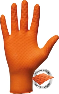 Gants jetables nitrile orange T8 - Lot de 20 boîtes de 50 pcs