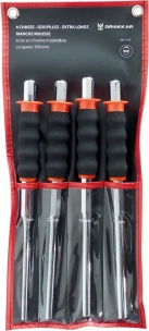 Chasse-goupilles 10-12-14-16mm 350mm avec manche mousse - pochette de 4 pcs