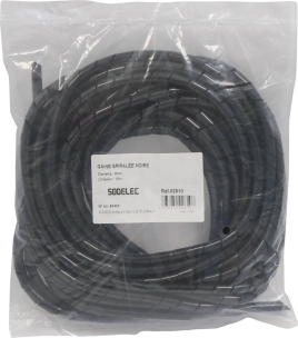 Gaine spiralée 6,7/8mm 10m noire
