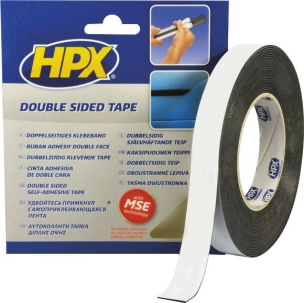 Ruban adhésif double face noir 19mmx10m 25N - lot de 10 blisters