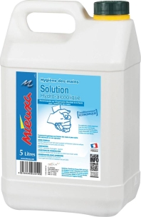 Solution hydroalcoolique virucide EN 14476 - lot de 4 bidons de 5L