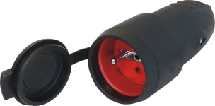 Fiche femelle à clapet caoutchouc 2P+T 230V - lot de 10 pcs