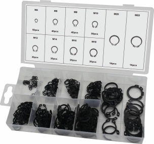 Circlips extérieurs de M4 à M22 - 6 coffrets de 300 pcs