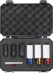 Douilles à chocs 1/2" pour écrous de roues intacts ou abîmés - coffret de 7 pcs