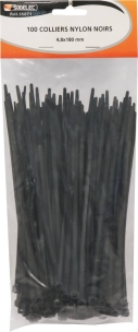 Collier nylon 4,8x200mm noir - lot de 100 pcs