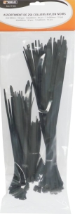 Collier nylon assortiment noir - lot de 250 pcs
