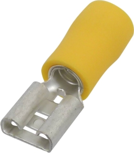 Cosse plate femelle isolée jaune 9,5X1,1mm - lot de 10 pcs