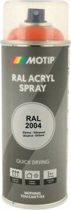 Peinture acrylique RAL 2004 orangé pur - lot de 6 aérosols de 400ml