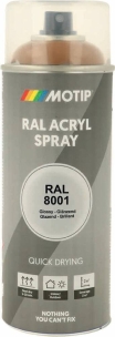 Peinture acrylique RAL 8001 brun terre de sienne - aérosol de 400ml