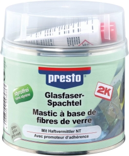 Mastic polyester renforcé fibre de verre avec tube durcisseur - lot de 6 pots de 1kg