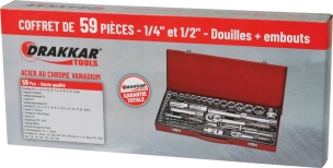Coffret de douilles 1/4" 1/2" - 59 pcs