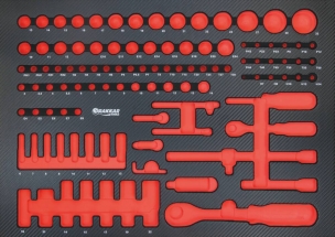 Module mousse vide - finition carbone pour douilles ¼’’ et ½’’