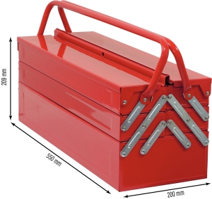 Caisse à outils métallique 5 compartiments 550x200x209mm