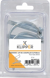 Goupilles clips 6mm pour tube 30mm - blister de 2 pcs