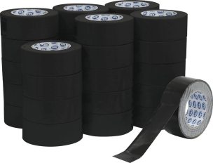 Ruban adhésif/toile américaine noir 0,30x48mm 25m - lot de 30 pcs
