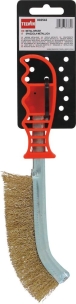 Brosse métallique convexe fil acier 230mm avec manche PVC sur carte