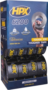 Ruban adhésif/toile américaine noir 0,30x48mm 25m - présentoir de 12 pcs