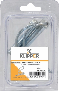 Goupilles clips 8mm pour tube 40mm - blister de 2 pcs