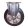 Chape zinguée moyenne fixe aluminium + caoutchouc D.100mm