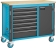 Servante d'atelier 7 tiroirs bleu 1150x60x964mm