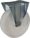 Roulette zinguée roue en polypropylène blanc fixe 125mm 150kg Roulette zinguée roue en polypropylène blanc fixe 125mm 150kg